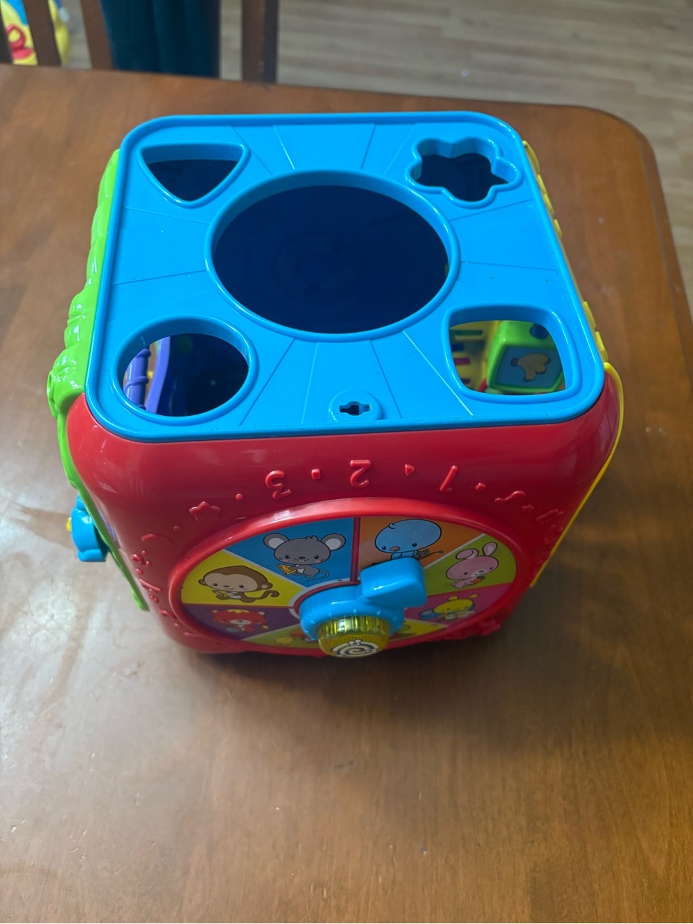 Interactive Shape Sorting Learning Cube - Red & Blue